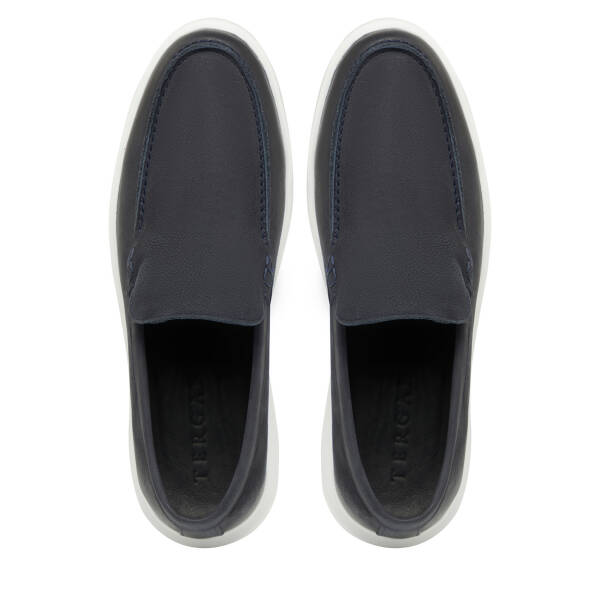 Lacivert Hakiki Nubuk Deri Erkek Casual Ayakkabı - E26I1AY57613-C39 - 5