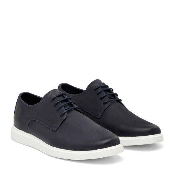 Lacivert Hakiki Nubuk Deri Erkek Casual Ayakkabı - E26I1AY57614-C39 - 2