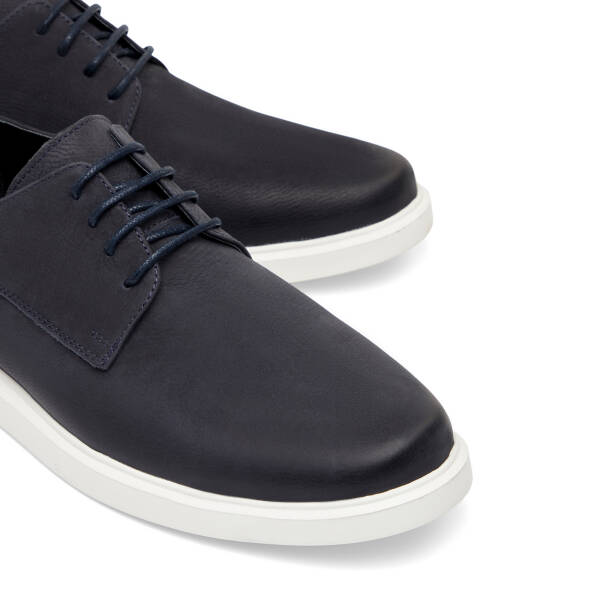 Lacivert Hakiki Nubuk Deri Erkek Casual Ayakkabı - E26I1AY57614-C39 - 3