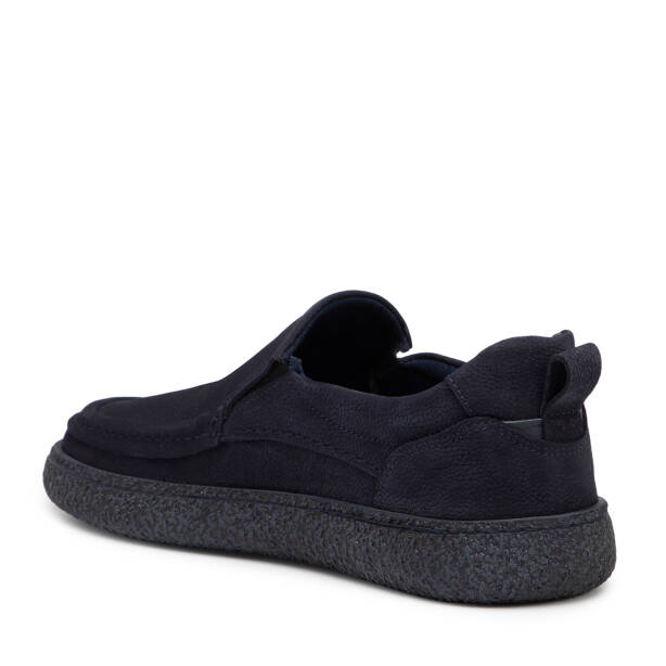 Lacivert Hakiki Nubuk Deri Erkek Casual Ayakkabı - E26I1AY57629-C39 - 4