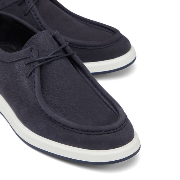 Lacivert Hakiki Nubuk Deri Erkek Casual Ayakkabı - E26I1AY57635-C39 - 3