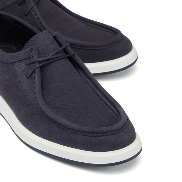 Lacivert Hakiki Nubuk Deri Erkek Casual Ayakkabı - E26I1AY57635-C39 - 3