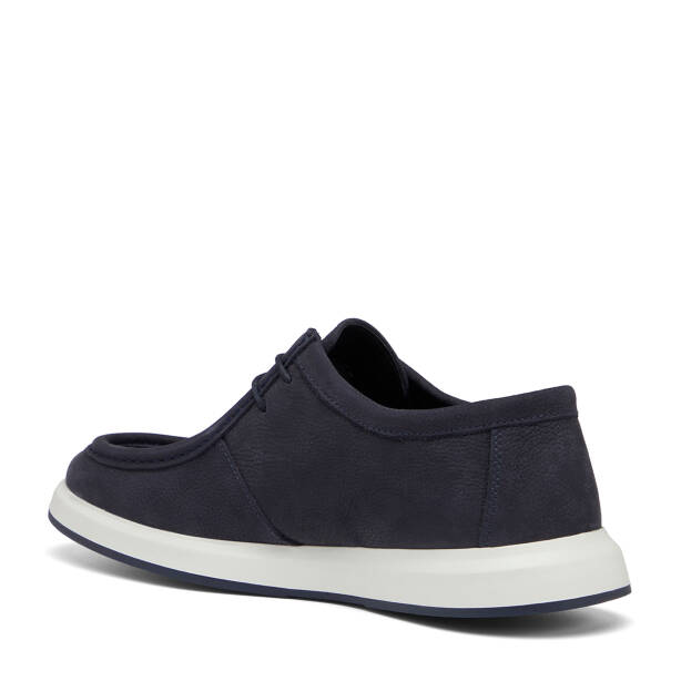 Lacivert Hakiki Nubuk Deri Erkek Casual Ayakkabı - E26I1AY57635-C39 - 4