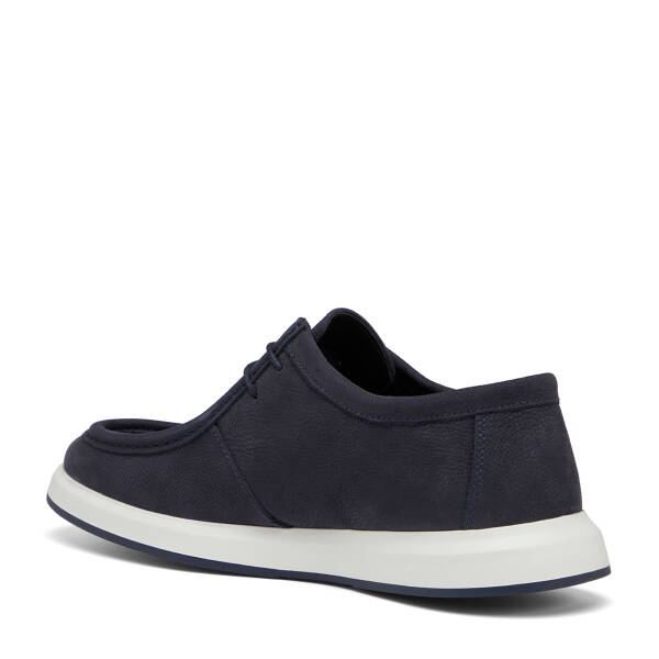 Lacivert Hakiki Nubuk Deri Erkek Casual Ayakkabı - E26I1AY57635-C39 - 4