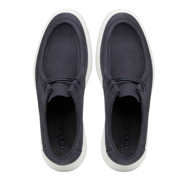 Lacivert Hakiki Nubuk Deri Erkek Casual Ayakkabı - E26I1AY57635-C39 - 5