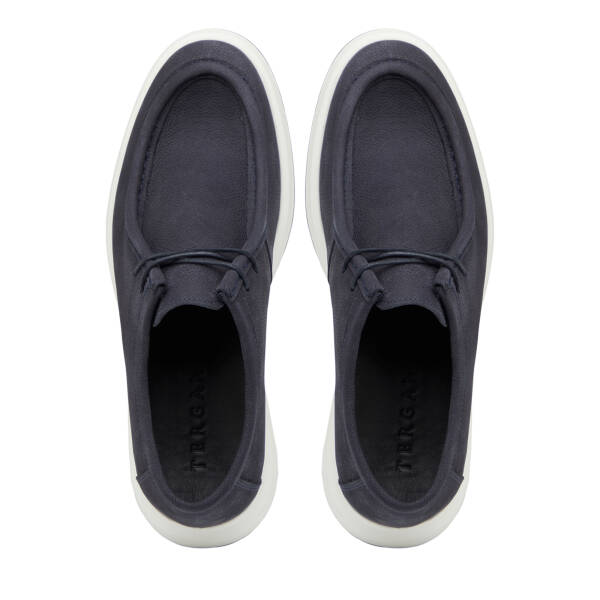 Lacivert Hakiki Nubuk Deri Erkek Casual Ayakkabı - E26I1AY57635-C39 - 5