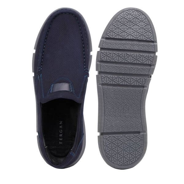 Lacivert Hakiki Nubuk Deri Erkek Casual Ayakkabı - E26I1AY57644-C39 - 6