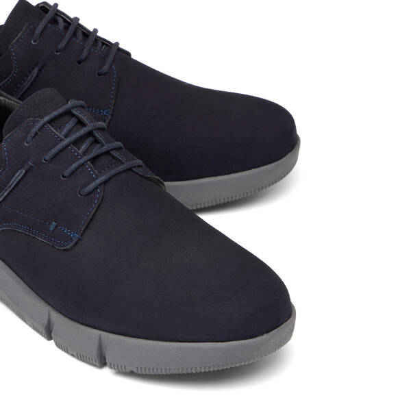 Lacivert Hakiki Nubuk Deri Erkek Casual Ayakkabı - E26I1AY57645-C39 - 3