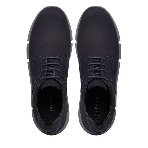 Lacivert Hakiki Nubuk Deri Erkek Casual Ayakkabı - E26I1AY57645-C39 - 5