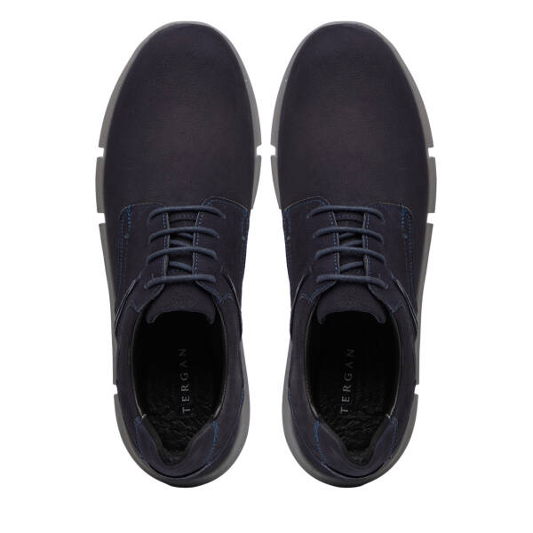 Lacivert Hakiki Nubuk Deri Erkek Casual Ayakkabı - E26I1AY57645-C39 - 5