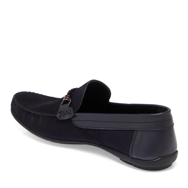 Lacivert Hakiki Nubuk Deri Erkek Loafer - E26I1AY57617-C39 - 2