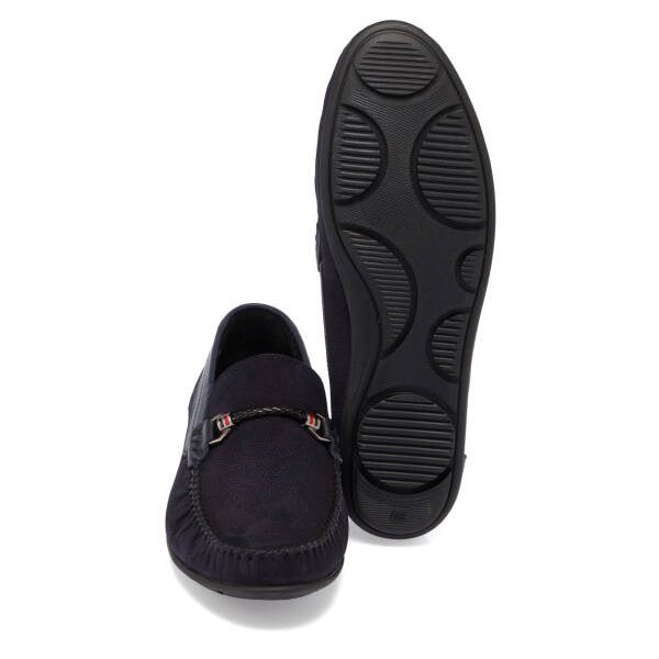 Lacivert Hakiki Nubuk Deri Erkek Loafer - E26I1AY57617-C39 - 4