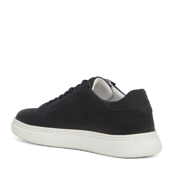 Lacivert Hakiki Nubuk Deri Erkek Sneaker - E26I1AY57615-C39 - 4