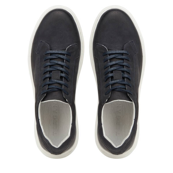 Lacivert Hakiki Nubuk Deri Erkek Sneaker - E26I1AY57615-C39 - 5