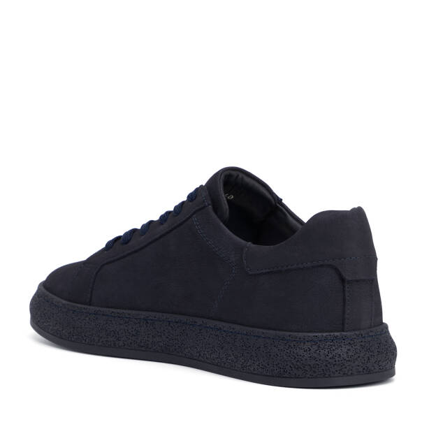 Lacivert Hakiki Nubuk Deri Erkek Sneaker - E26I1AY57633-C39 - 4