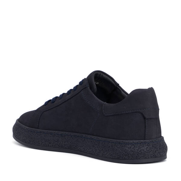 Lacivert Hakiki Nubuk Deri Erkek Sneaker - E26I1AY57633-C39 - 4