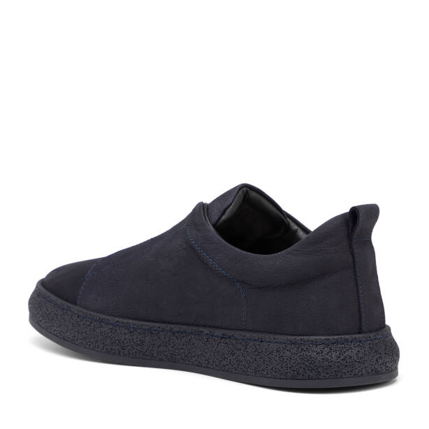 Lacivert Hakiki Nubuk Deri Erkek Sneaker - E26I1AY57636-C39 - 4