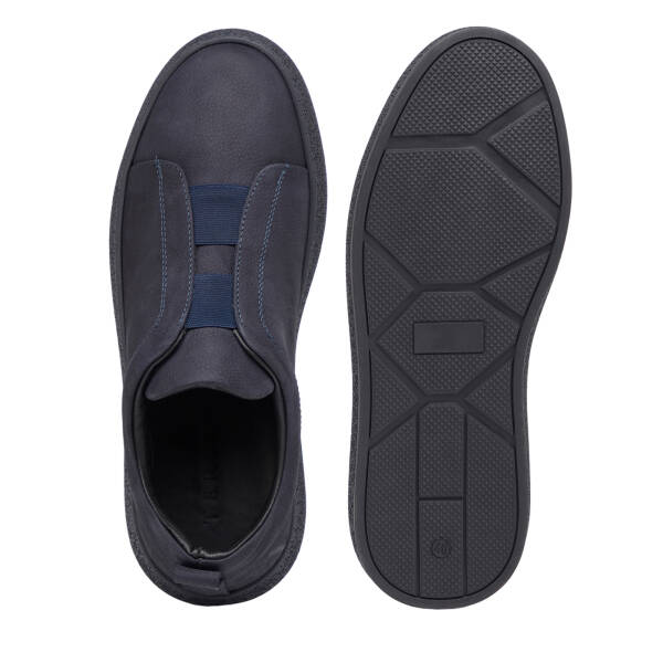 Lacivert Hakiki Nubuk Deri Erkek Sneaker - E26I1AY57636-C39 - 6