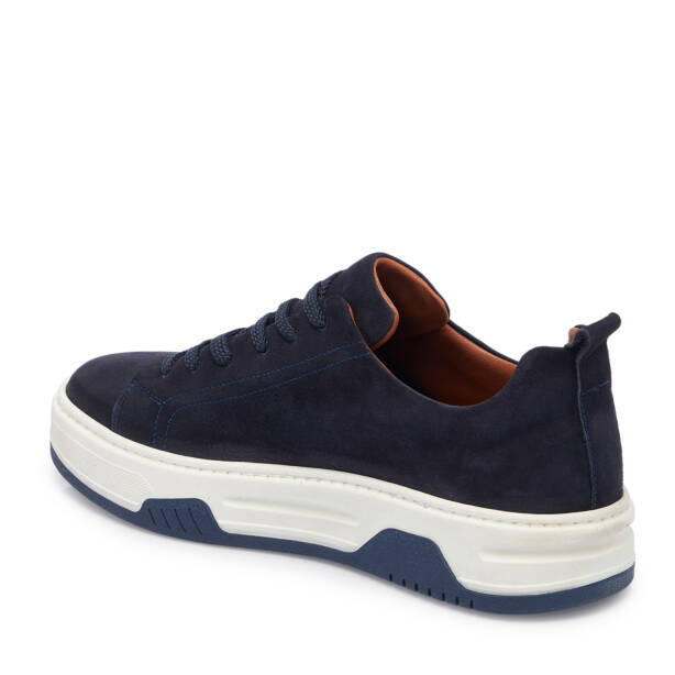 Lacivert Hakiki Nubuk Deri Erkek Sneaker - E26I1AY57637-C39 - 2