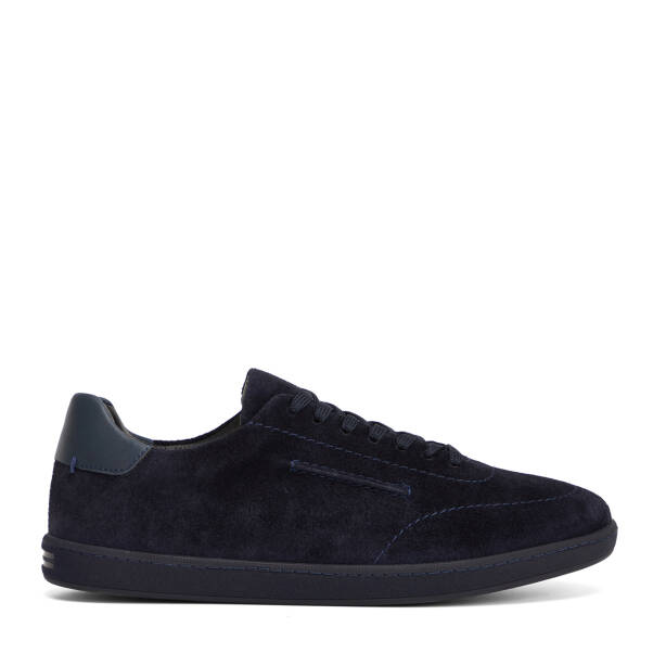 Lacivert Hakiki Nubuk Deri Erkek Sneaker - E26I1AY57796-D44 
