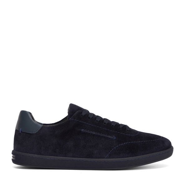 Lacivert Hakiki Nubuk Deri Erkek Sneaker - E26I1AY57796-D44 - 1