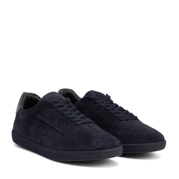 Lacivert Hakiki Nubuk Deri Erkek Sneaker - E26I1AY57796-D44 - 2