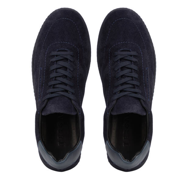 Lacivert Hakiki Nubuk Deri Erkek Sneaker - E26I1AY57796-D44 - 5