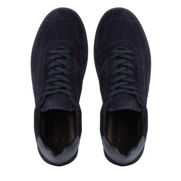 Lacivert Hakiki Nubuk Deri Erkek Sneaker - E26I1AY57796-D44 - 5