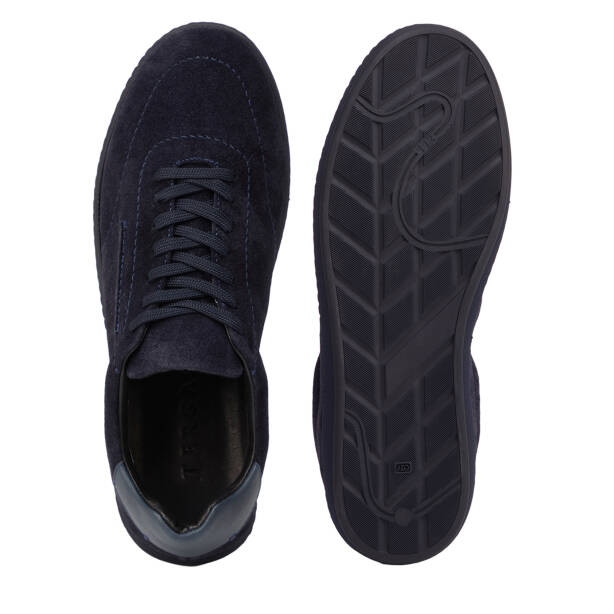 Lacivert Hakiki Nubuk Deri Erkek Sneaker - E26I1AY57796-D44 - 6
