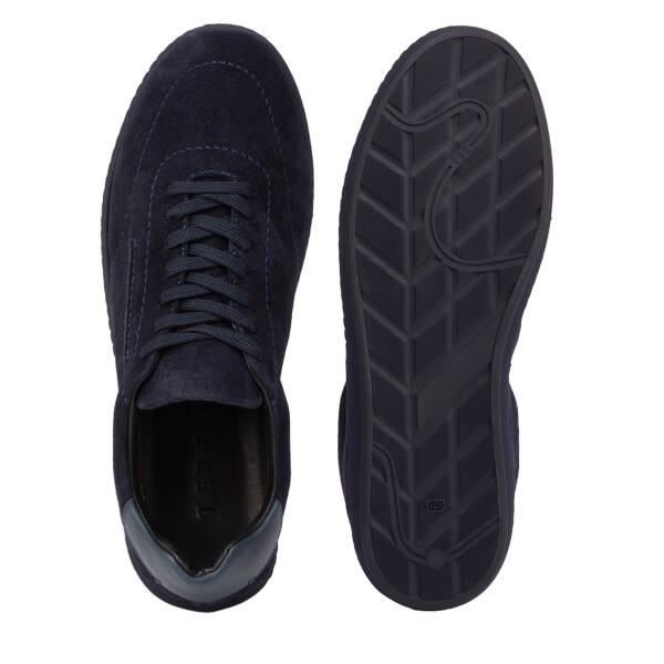 Lacivert Hakiki Nubuk Deri Erkek Sneaker - E26I1AY57796-D44 - 6