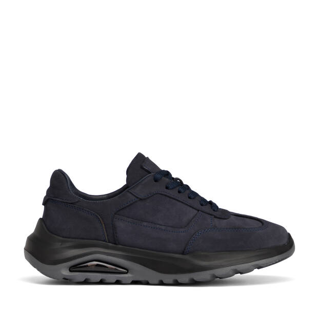 Lacivert Hakiki Nubuk Deri Erkek Sneaker - E26S1AY57905-C39 - 1