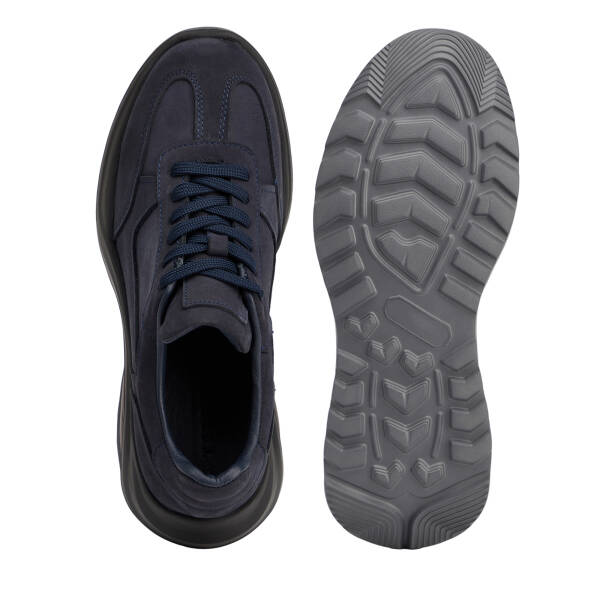 Lacivert Hakiki Nubuk Deri Erkek Sneaker - E26S1AY57905-C39 - 5