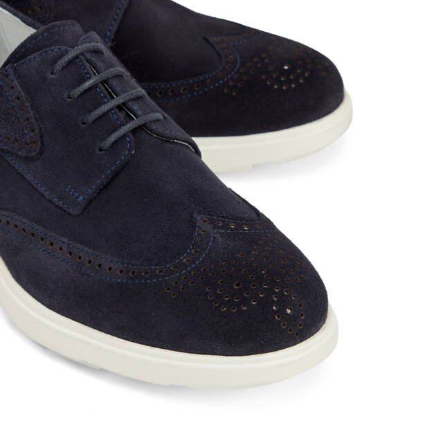 Lacivert Hakiki Süet Deri Erkek Casual Ayakkabı - E26I1AY57746-D7N - 3