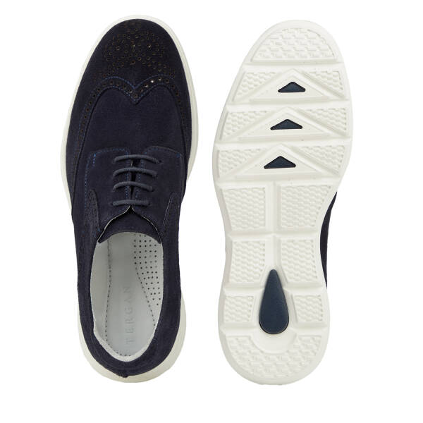Lacivert Hakiki Süet Deri Erkek Casual Ayakkabı - E26I1AY57746-D7N - 6