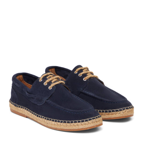 Lacivert Hakiki Süet Deri Erkek Espadril - E26I1AY57624-D44 - 2