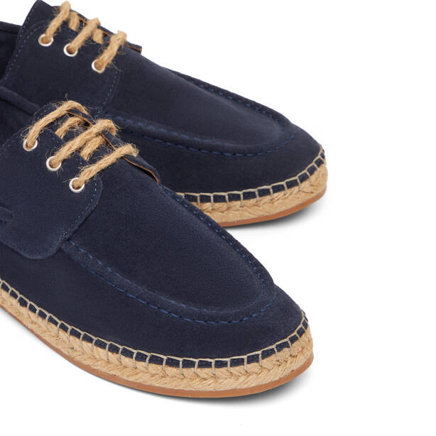 Lacivert Hakiki Süet Deri Erkek Espadril - E26I1AY57624-D44 - 3