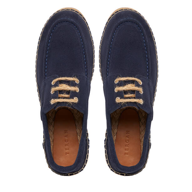 Lacivert Hakiki Süet Deri Erkek Espadril - E26I1AY57624-D44 - 5