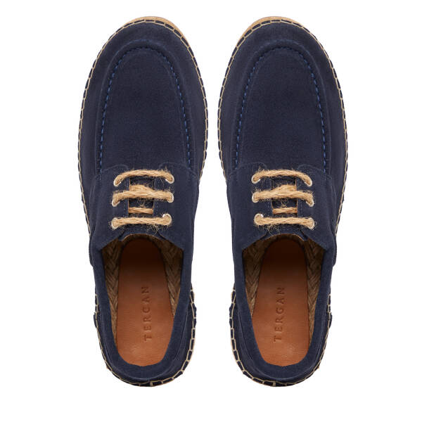 Lacivert Hakiki Süet Deri Erkek Espadril - E26I1AY57624-D44 - 5