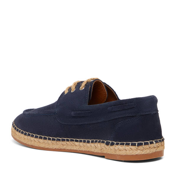 Lacivert Hakiki Süet Deri Erkek Espadril - E26I1AY57624-D44 - 4