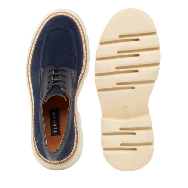 Lacivert Hakiki Süet Deri Erkek Klasik Ayakkabı - E25I1AY57170-D44 - 6