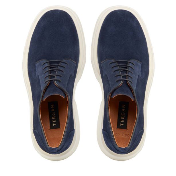 Lacivert Hakiki Süet Deri Erkek Klasik Ayakkabı - E25I1AY57172-D44 - 5