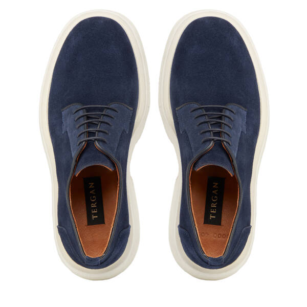 Lacivert Hakiki Süet Deri Erkek Klasik Ayakkabı - E25I1AY57172-D44 - 5