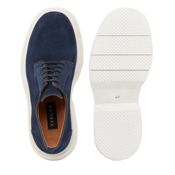 Lacivert Hakiki Süet Deri Erkek Klasik Ayakkabı - E25I1AY57172-D44 - 6