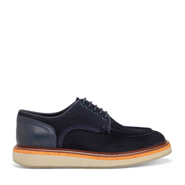 Lacivert Hakiki Süet Deri Erkek Klasik Ayakkabı - E25I1AY57194-D44 