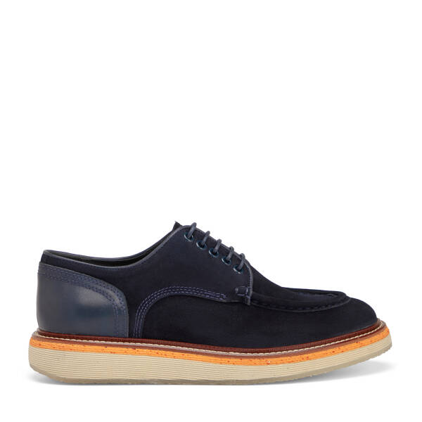 Lacivert Hakiki Süet Deri Erkek Klasik Ayakkabı - E25I1AY57194-D44 - 1