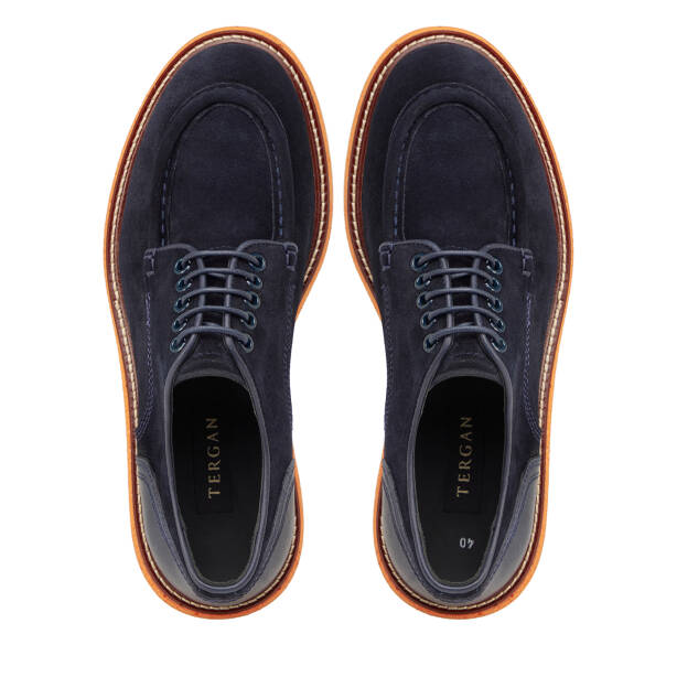 Lacivert Hakiki Süet Deri Erkek Klasik Ayakkabı - E25I1AY57194-D44 - 5