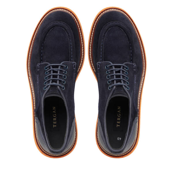 Lacivert Hakiki Süet Deri Erkek Klasik Ayakkabı - E25I1AY57194-D44 - 5