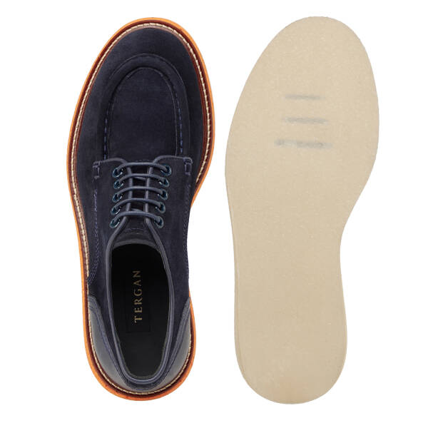 Lacivert Hakiki Süet Deri Erkek Klasik Ayakkabı - E25I1AY57194-D44 - 6