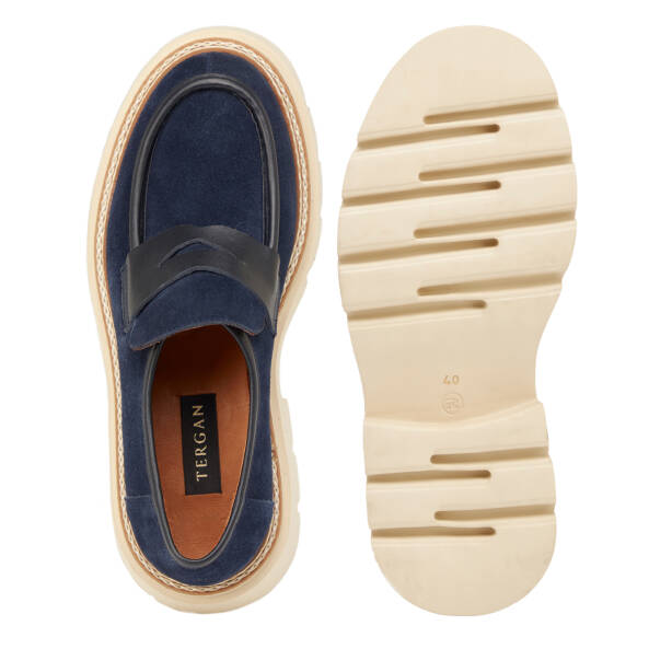 Lacivert Hakiki Süet Deri Erkek Loafer - E25I1AY57171-D44 - 6