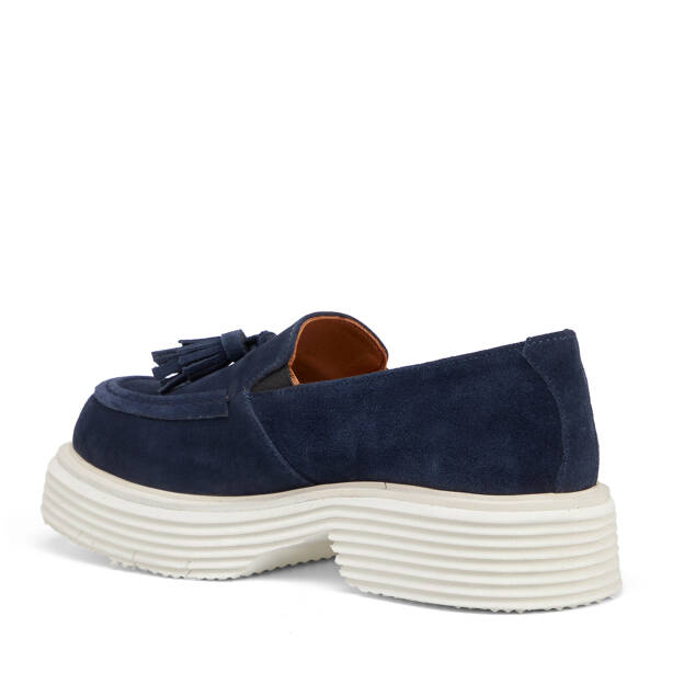 Lacivert Hakiki Süet Deri Erkek Loafer - E25I1AY57173-D44 - 4